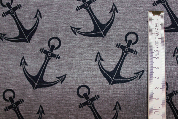 Alpenfleece/-sweat Anker grau meliert (10 cm)